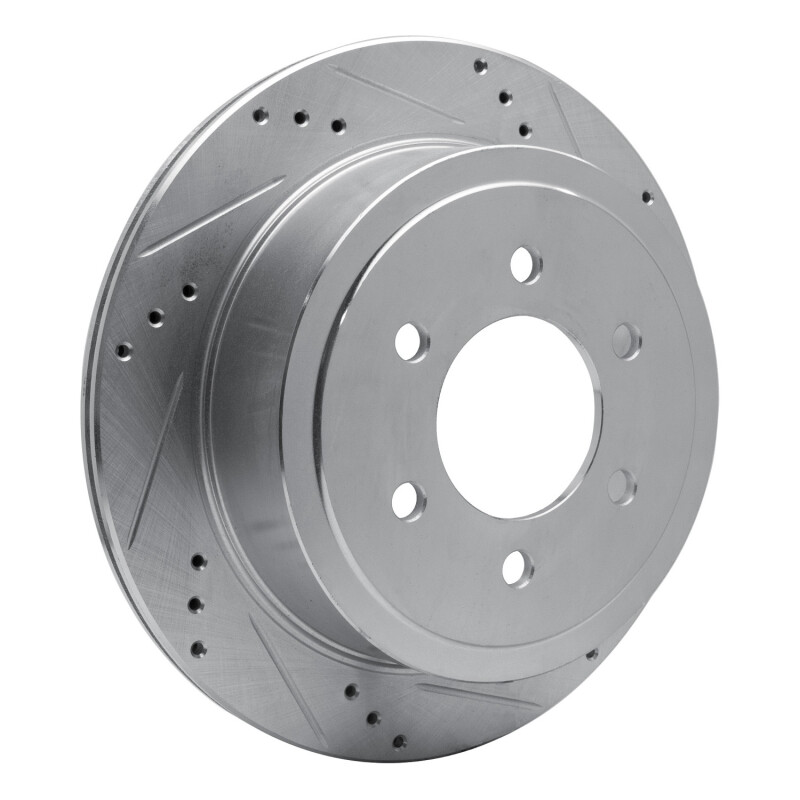 Ford F-150 Brake Rotor (1) - Rear Right - R1 Concepts - R1 Drilled & Slotted - Silver - `04-`11